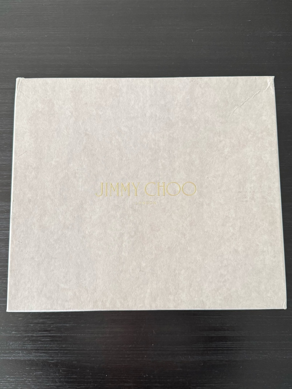 Jimmy Choo Beige Box with Gold Logo